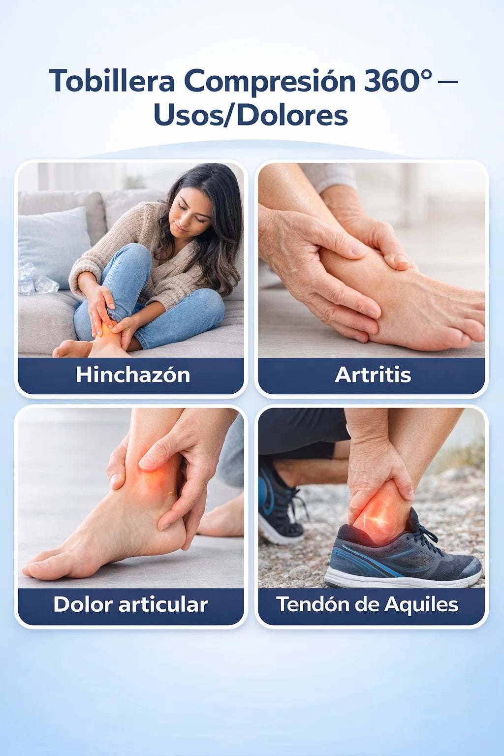 Tobillera x compresión frio o caliente - Esguince / torcedura + inflamación inmediata → alivio 360° sin correas ❄️🔥