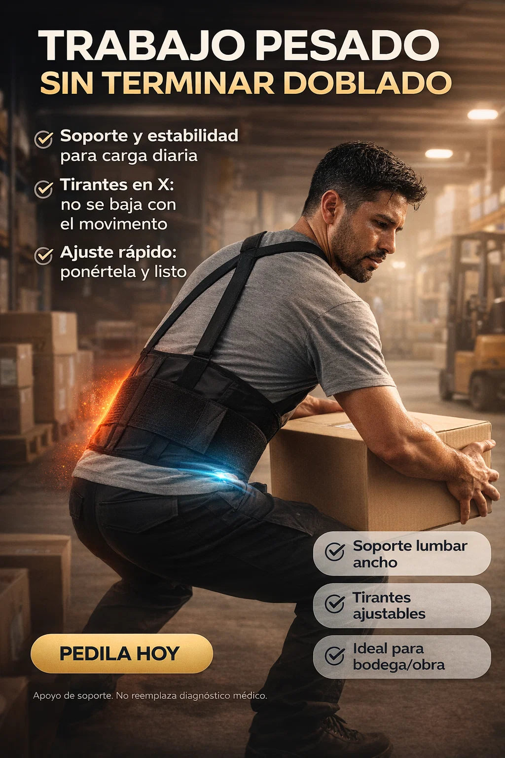 Faja Lumbar - Para Cargar Peso / Evita Lesiones 🤕🏋🏻📦✨