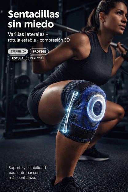 RODILLERA DEPORTIVA GYM CON GEL Y VARILLAS LATERALES PARA UNA TECNOLOGIA AVANZADA 🦵🏻⚙️🏋🏻‍♂️